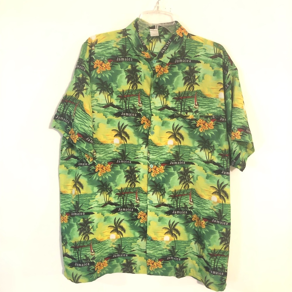 Creations Jamaica Men’s Green Shirt Size XL